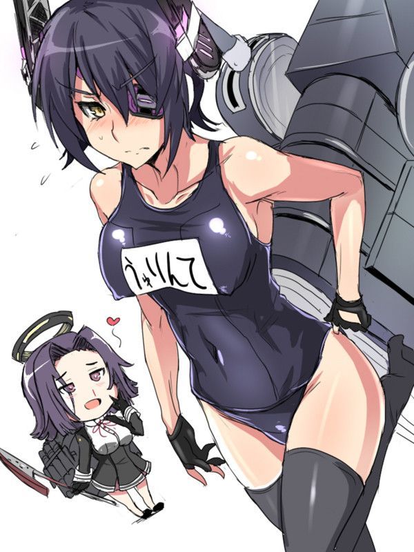 Tenryuu и Tatsuta - NSFW, Kantai Collection, Аниме, Anime Art, Tenryuu, Tatsuta, Mizugi, Сиськи