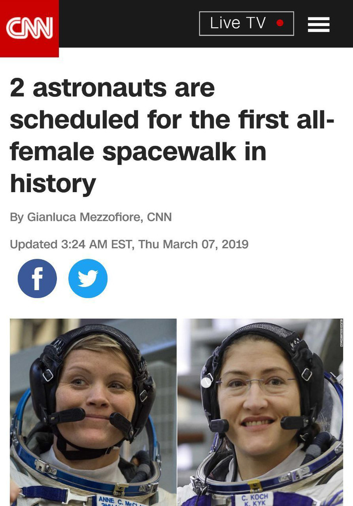 NASA has decided to send an all-female crew to the ISS. - Press F to pay respects, NASA, ISS, Female, Longpost, Women