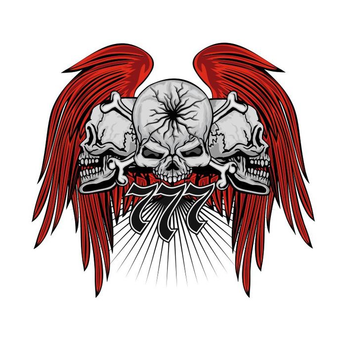 Skull with red wings