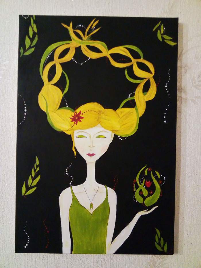 The Forest Queen - My, Girls, Painting, Acrylic, Artist, I'm an artist - that's how I see it, Canvas, Creation