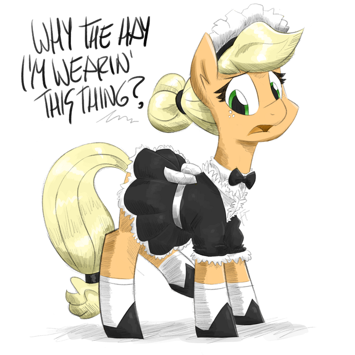 Applemaid My Little Pony, Applejack, ,  , Flutterthrash, Ponyart