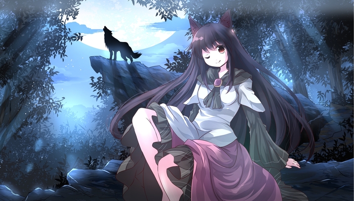 Art Full Moon - Anime art, Anime, Touhou, Imaizumi kagerou, Animal ears