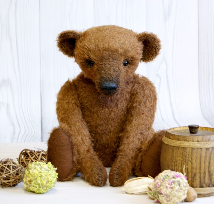 Teddy bear handmade - My, Handmade, Teddy bear, Needlework without process, Handmade, Longpost