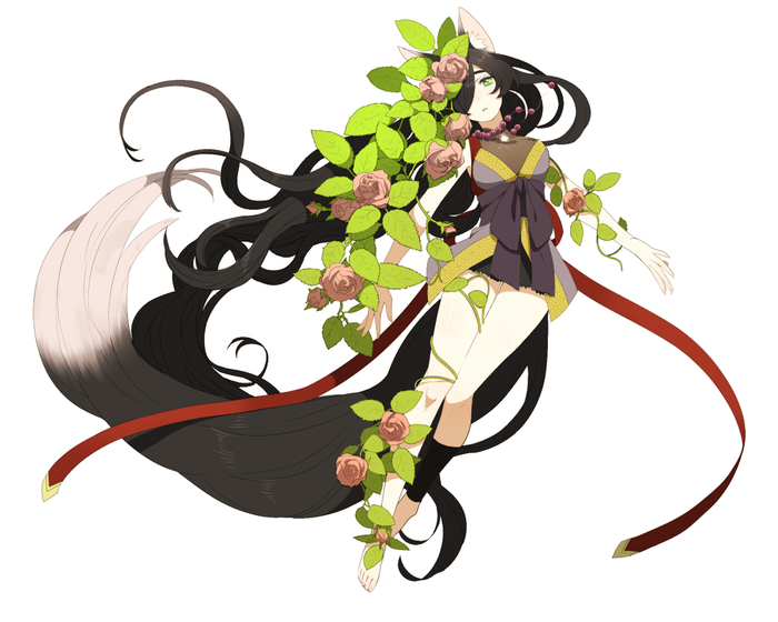 Art Leaves - Anime art, Anime, Pixiv fantasia, Animal ears