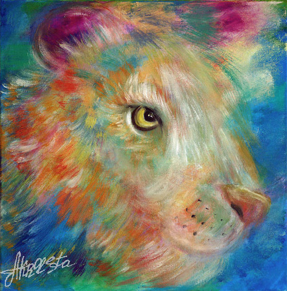 a lion - My, a lion, Oil painting, Painting, Art, Portrait, Profile, Art, Painting