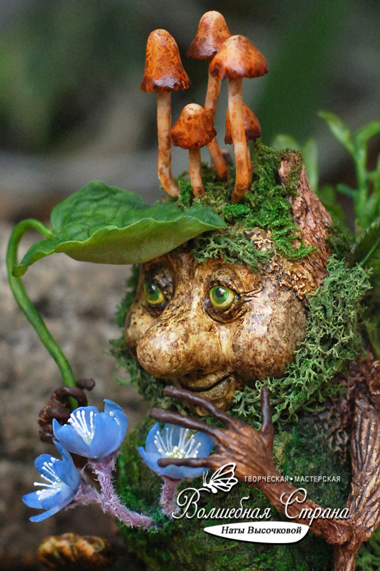 Miramar - Guardian of primroses (statuette, polymer clay). - My, Polymer clay, Needlework without process, With your own hands, Handmade, Handmade, Longpost, Spring