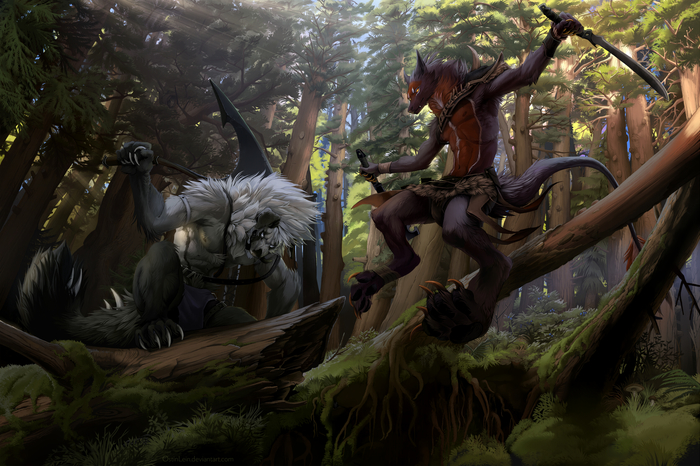 Forest robbers - Furry art, Furry Military, Furry canine, Anthro, , Ostinlein, Furry