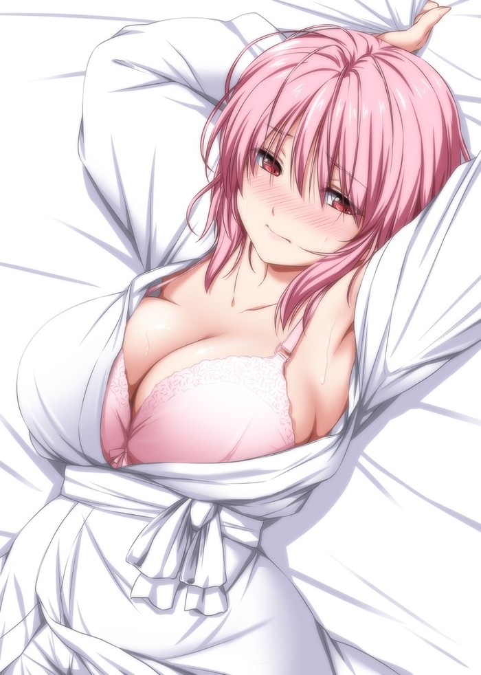 Anime Art - NSFW, Anime, Anime art, Touhou, Saigyouji Yuyuko, Breast, Bra