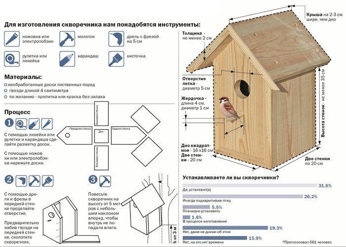 For those who want to make a bird house (part 2) - Wild land, Birds, Nature, Animals, Interesting, Longpost