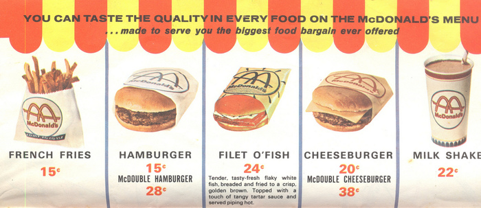 McDonalds 1965 г. Макдоналдс, 1965, Цены, Реклама, Ретро