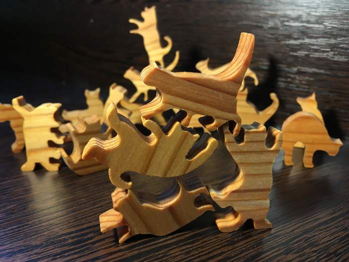 Cats made of wood on a jigsaw - My, cat, Toys, Jigsaw, Sawing, Needlework with process, Video, Carpenter, Woodworking, Longpost