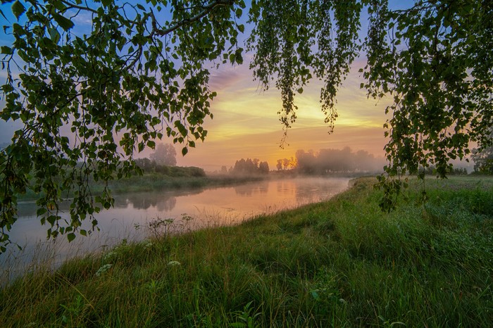 Good morning on the Miass River near the village of Trifonovo. South Ural, Chelyabinsk region - My, Southern Urals, dawn, Miass River, Landscape, Chelyabinsk region, The photo, Summer