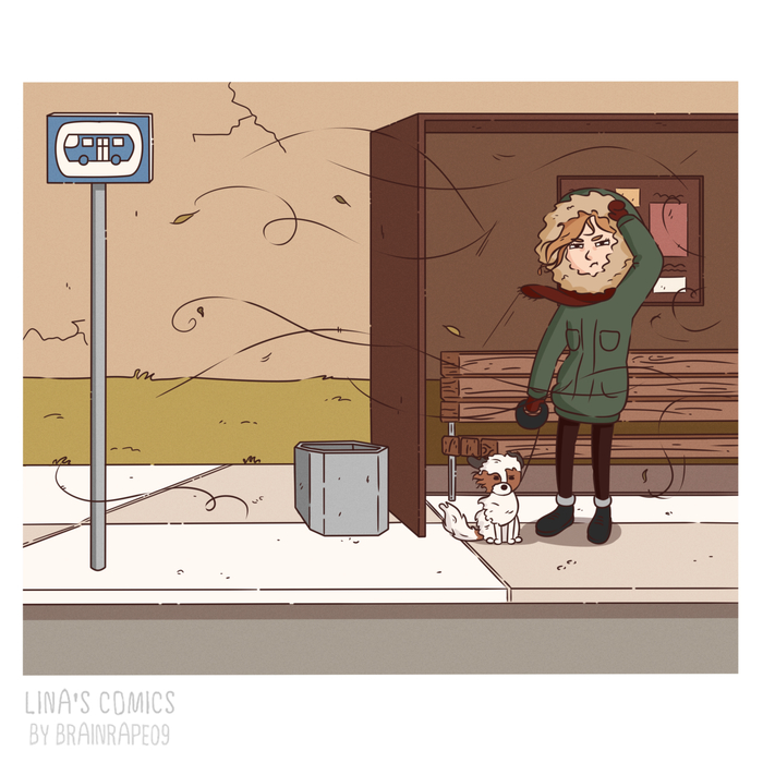 LINA'S COMICS #24 - spring breeze - My, Comics, Linascomics, Author's comic, Humor, Weather, Wind, Oz, Longpost