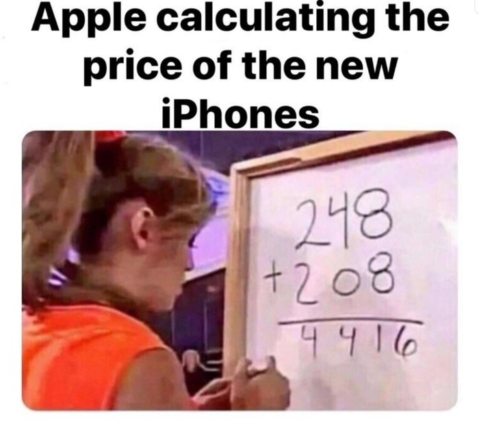Apple calculates the price of new iPhones - Apple, iPhone, Mathematics, Arithmetic, Picture with text, , Girls, Payment
