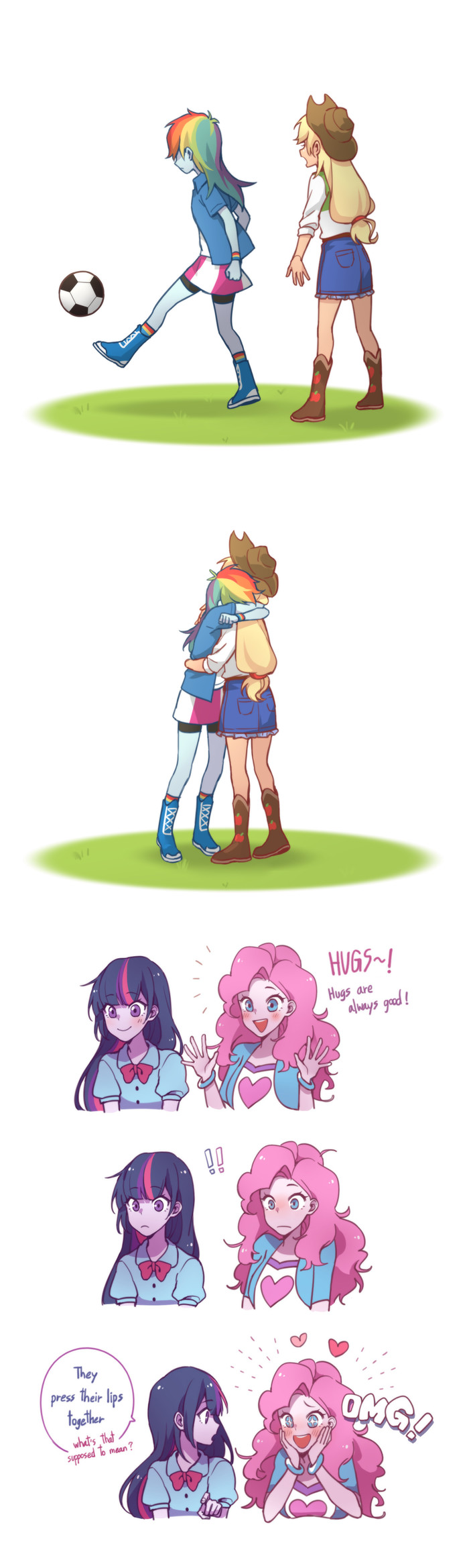 Hugs are always good! - My little pony, Equestria girls, Applejack, Rainbow dash, MLP Lesbian, Shipping, Twilight sparkle, Pinkie pie, Longpost