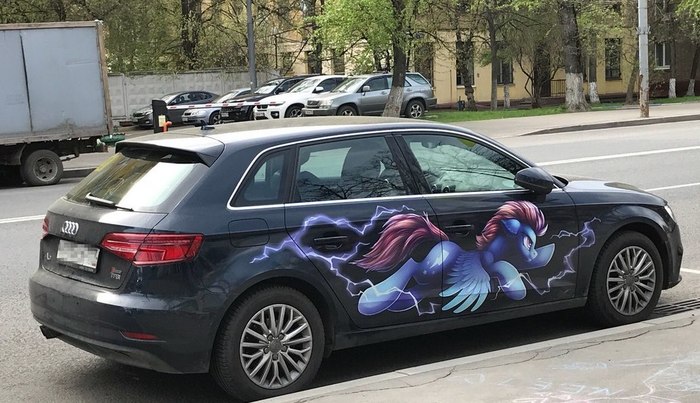 Lightning Dust - My little pony, Lightning dust, Audi A3, Airbrushing, Moscow, Auto