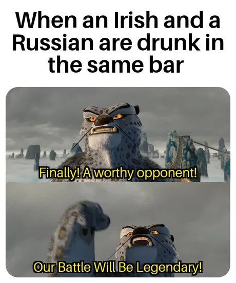 When a Russian and an Irishman got drunk in the same bar - Picture with text, Kung Fu Panda, Images