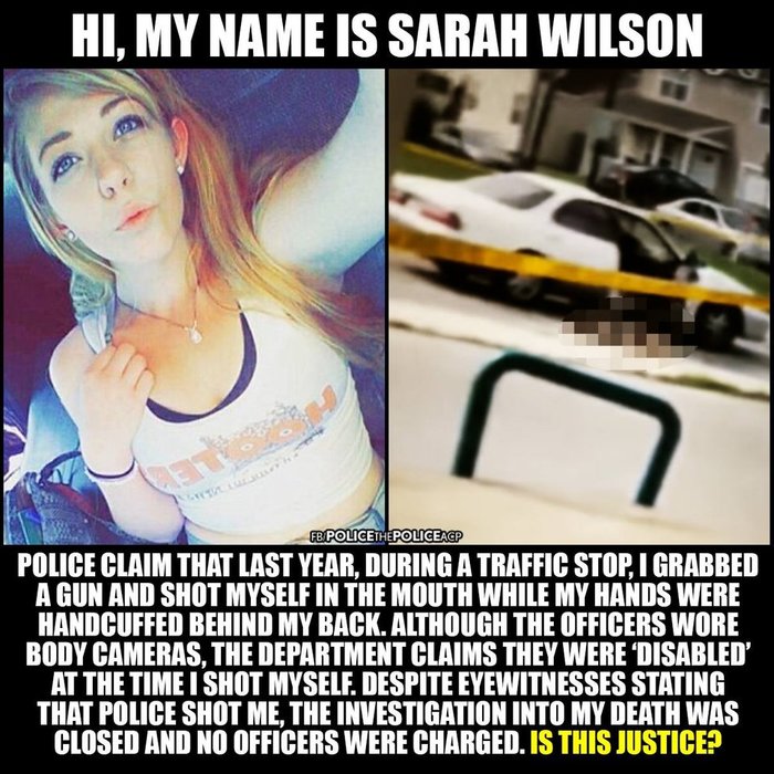 Sarah Wilson is remembered on reddit today - Reddit, USA, Police, Negative