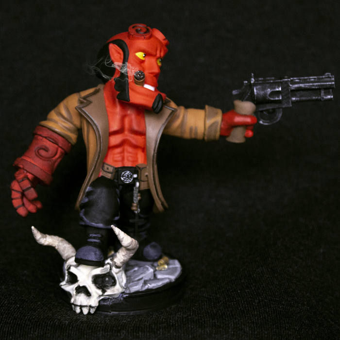 Hellboy Action Figure Hellboy - My, Hellboy, , Hellboy 2, 3D печать, Demon, Needlework with process, Video, Longpost