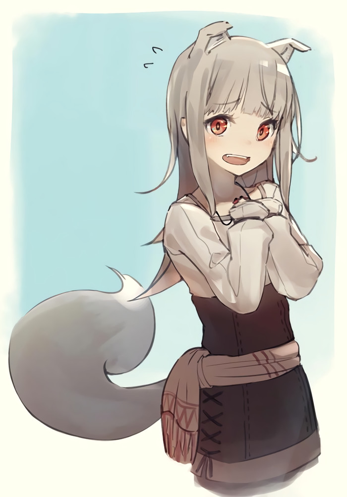 muri - Anime, Art, Anime art, Spice and Wolf, Animal ears, , Myuri, She-wolf and parchment, Dobucu