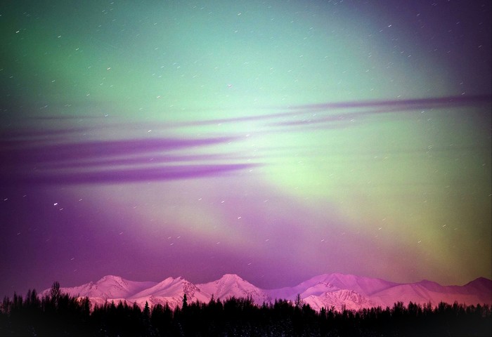 northern Lights - The photo, Polar Lights, The mountains, Alaska, Nature, beauty, Sky, Long exposure