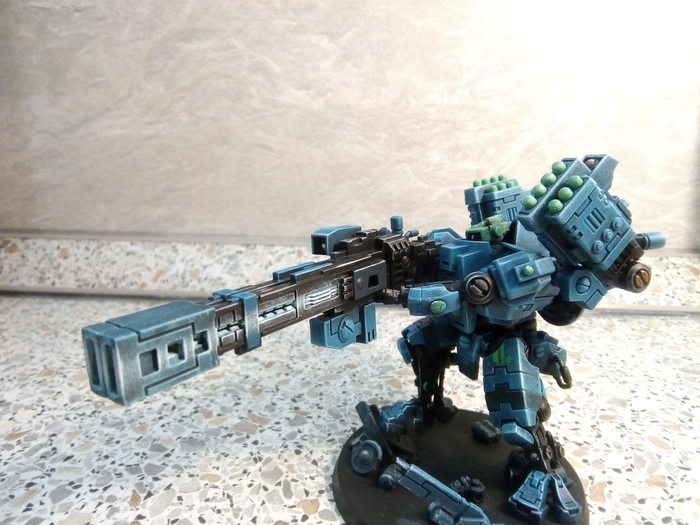 Tau Battlesuits - realized ideas - My, Warhammer 40k, Tau, OBHR, Mech, Wh miniatures, Wh other, Conversion, Longpost, Fur