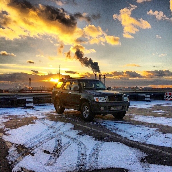 When I wanted a regular shot against the backdrop of a sunset. - My, Auto, Sunset, Great view