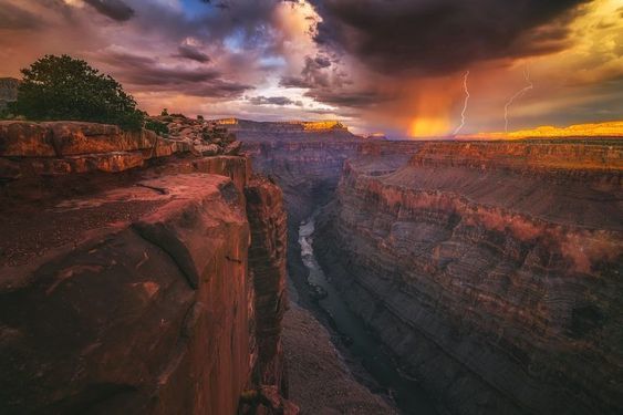 fiery sky - Beautiful view, , Grand Canyon, Sky