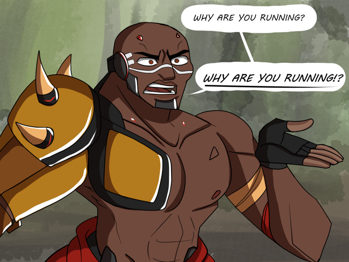 Why are you running!? , Overwatch, Baptiste, Doomfist, 