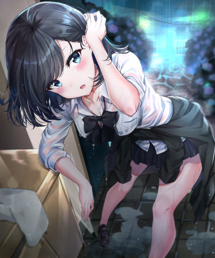 Under rain - Anime art, Anime, Art, Anime original, Sunhyun