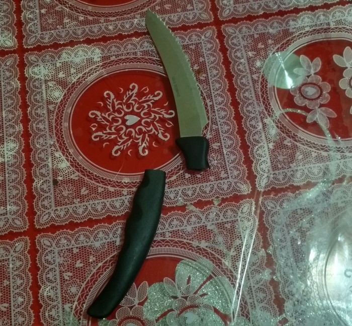 Chinese knife against Belarusian bandage - My, Knife, China, Poor quality, Bad luck, Rukozhop