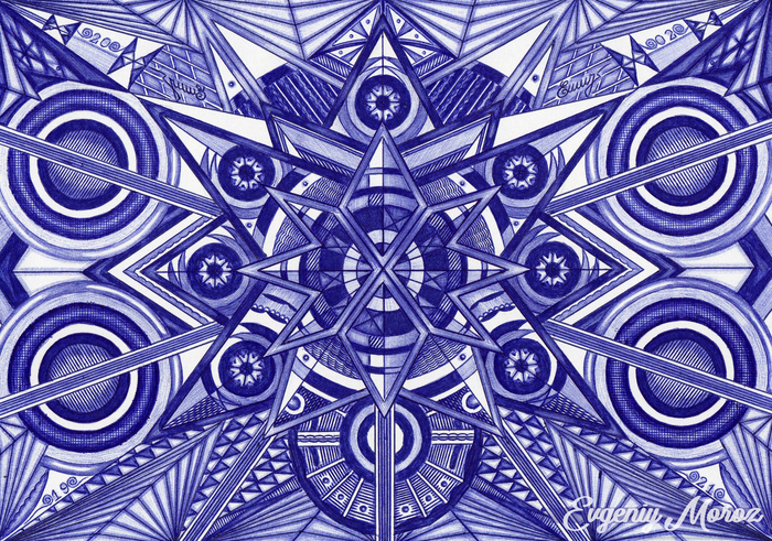 Abstraction - My, Drawing, Ball pen, Creation, Abstraction, Pen drawing, Graphics, Pen