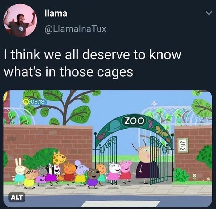 In a parallel universe - Parallel universe, Peppa Pig, Zoo, 9GAG, Screenshot