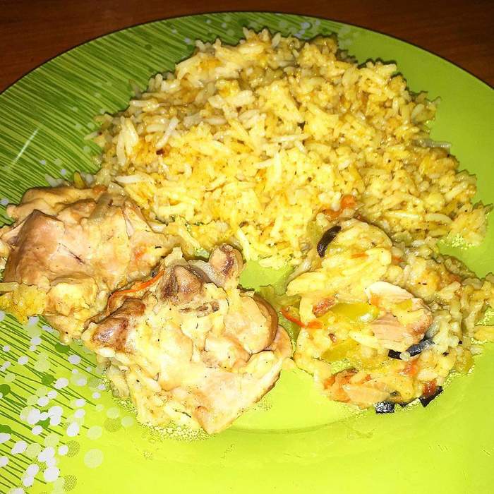 Indian biryani or spicy Indian pilaf with chicken. - My, Dinner, Pilaf, India, , Hen, Recipe, Video recipe, Video, Longpost