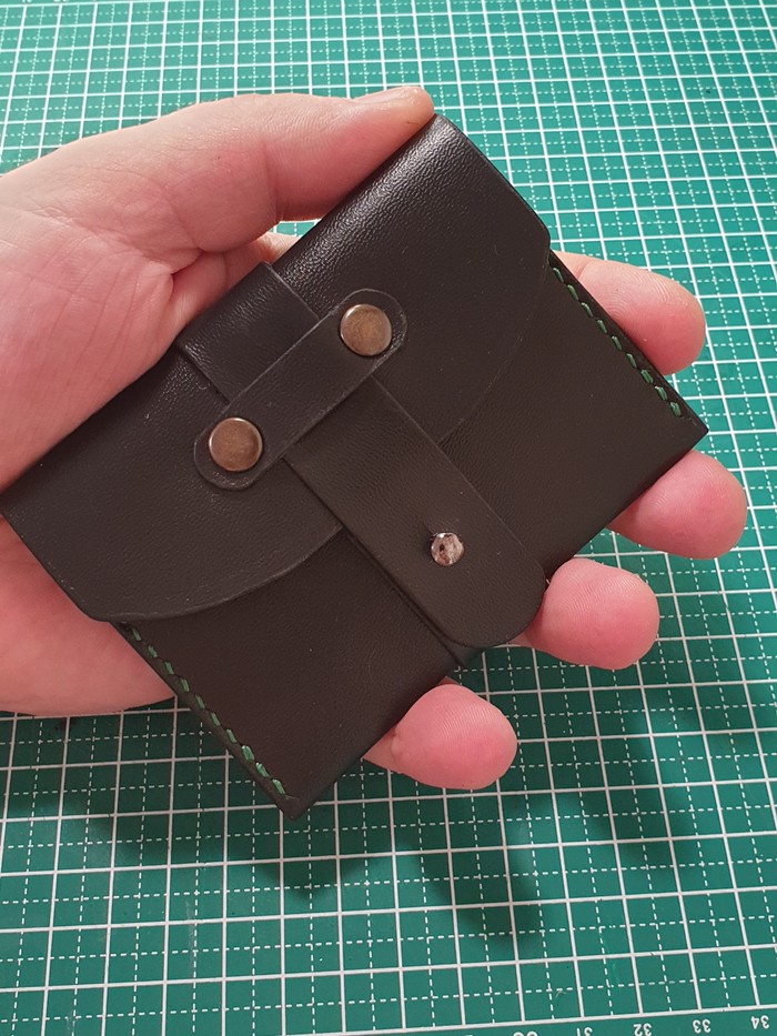 Mini wallet with card slot. - My, Leather products, Natural leather, Wallet, With your own hands, Leather, Leather craft, Hobby, Longpost