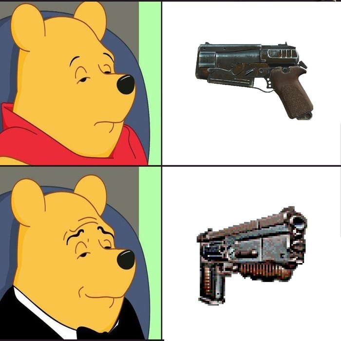 Pistol - Games, Computer games, Humor, Bad joke, Fallout, Memes, Winnie the Pooh