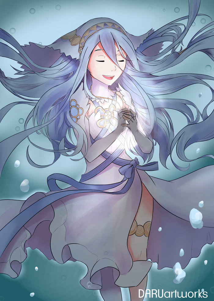 Water Maiden - Anime, Anime art, Fire emblem, Azura, Aqua, Long hair