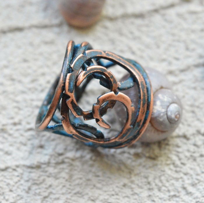 Mechanical multi-legged. Copper ring. - My, Metal products, Copper, Needlework with process, Handmade, Longpost