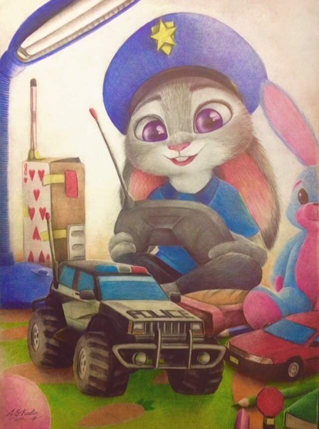 Judy as a child - Zootopia, Andrejskalin, Judy hopps, Drawing