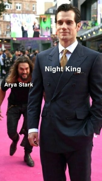 The picture is funny, the situation is terrible - Game of Thrones, Spoiler, Game of Thrones season 8, Jason Momoa, Henry Cavill, King of the night, Arya stark