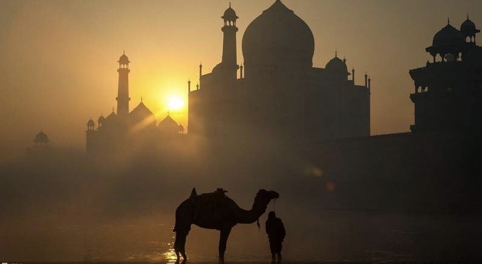 Sunset - Taj Mahal, Sunset, The photo