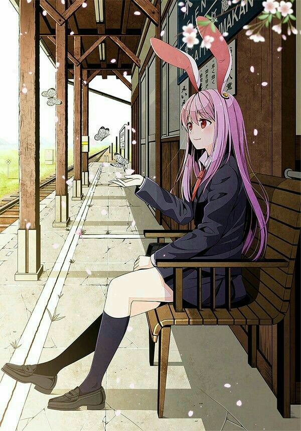 Bunny in the morning fortunately - Anime, Art, Manga, Hare, Anime art, , Touhou, Bunny ears