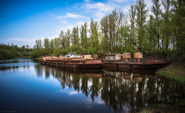 Forgotten Bobruisk Fleet - My, Bobruisk, Fleet, Barge, Republic of Belarus, Berezina, River, Landscape, Nikon