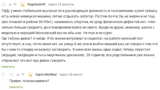 Когда нет своего табуна девок - Комментарии, Комментарии на Пикабу, Скриншот, Мат