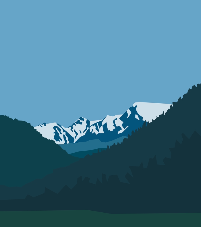 Deep Vector - My, Vector graphics, Landscape, Stylization, Longpost