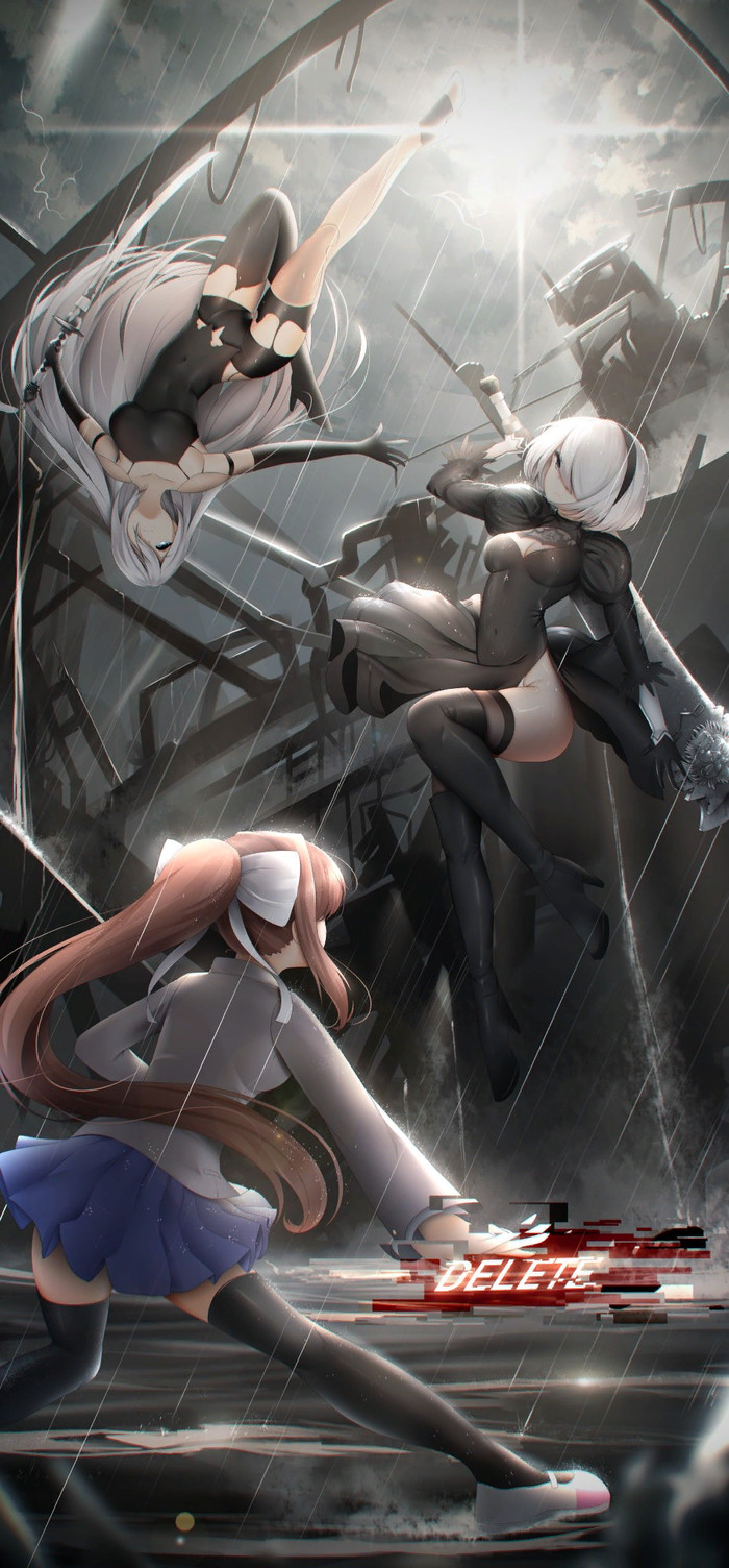 A future is not given to you. It is something you must take for yourself Doki Doki Literature Club, , Nier Automata, Anime Art, Yorha unit No 2 type B, Monika, , , 