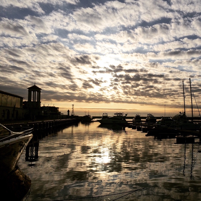 Sunset in Sochi at the Seaport - My, The photo, , Sunset, Marine Station