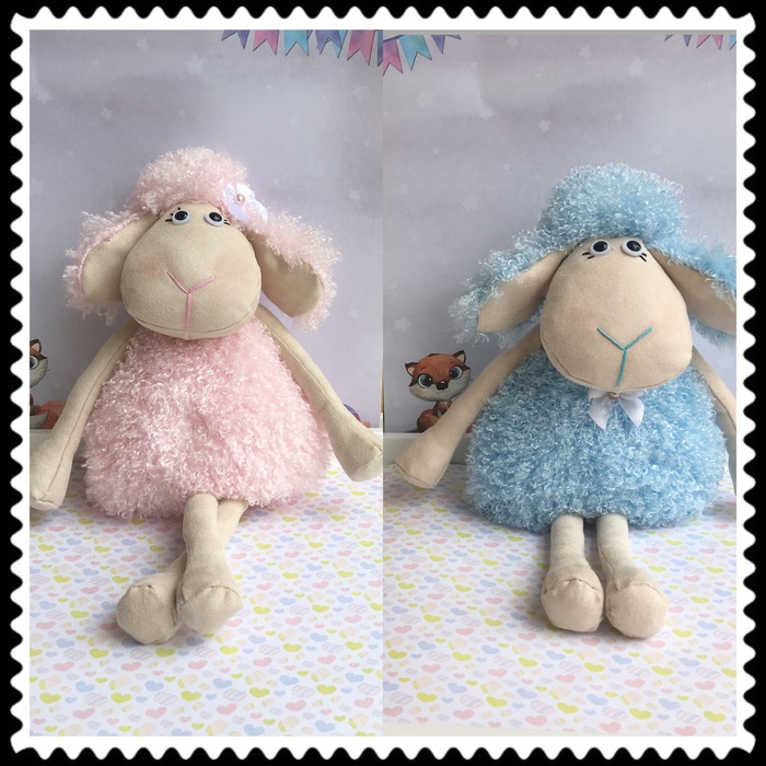 Cute sheep Molly and Anatoly - My, Handmade, Soft toy, With your own hands, Made with straight arms, Interior toy, Longpost