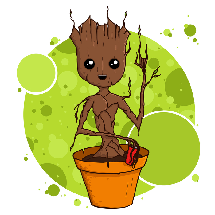 Groot - My, , Groot, Guardians of the Galaxy, Marvel, Characters (edit), Drawing, Digital drawing
