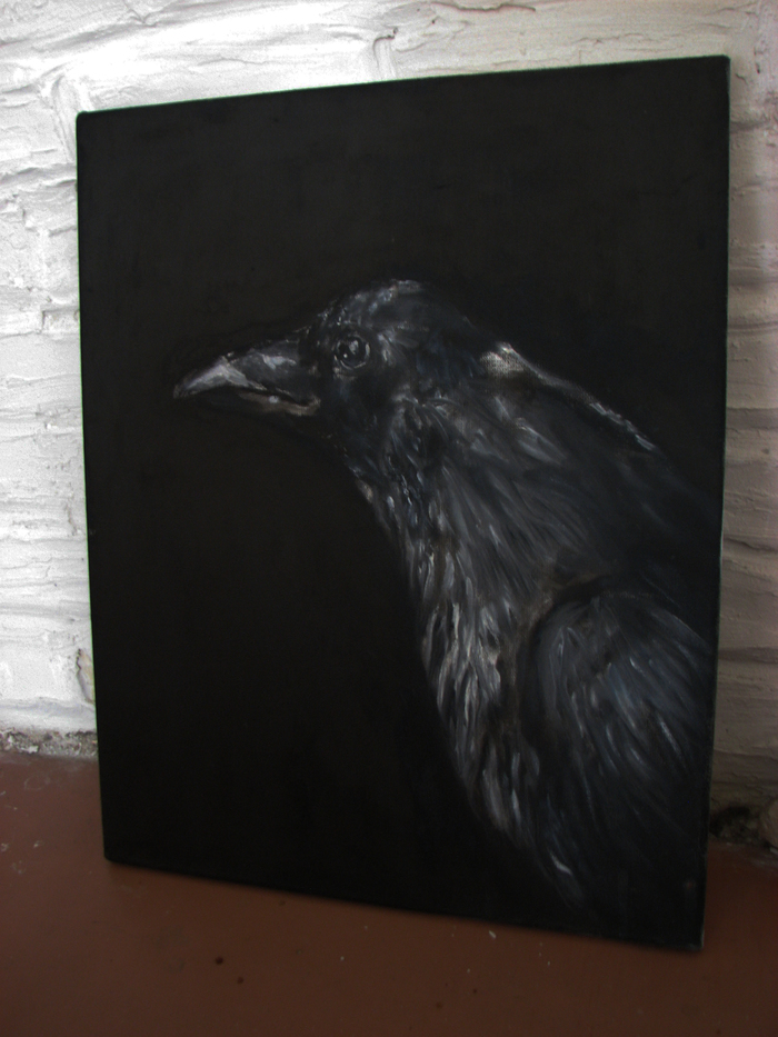 Black Raven. Oil on canvas. - My, Black crows, Oil painting, Canvas, Crow, Longpost, Birds, Animalistics, Painting, Butter